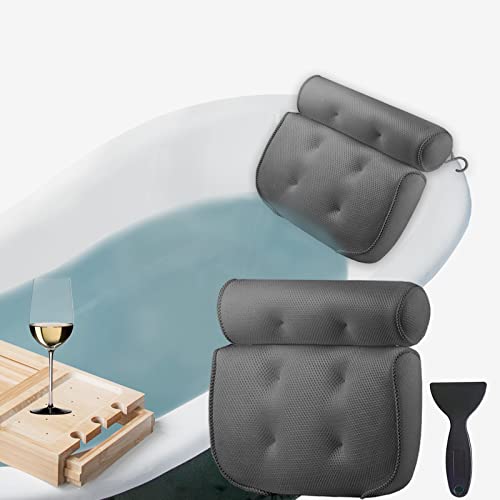 Luxury Bath Headrest for Bathtub, Hot Tub, Spa, Grey