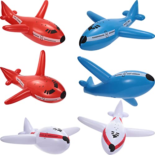 6 Pieces Inflatable Airplanes for Kids Birthday Party Decoration