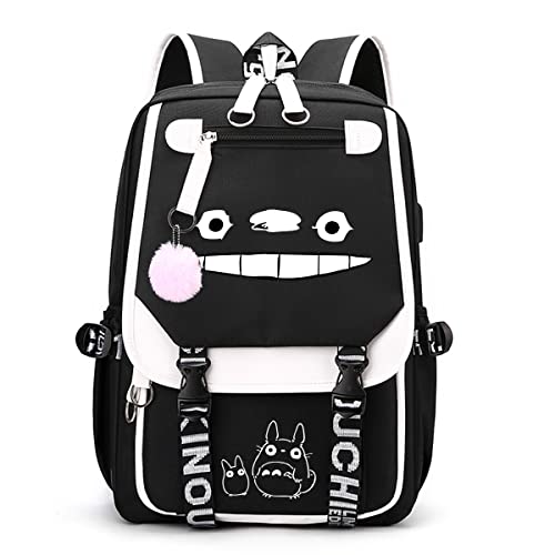 Anime Backpack USB with Charging Port for School and Cosplay