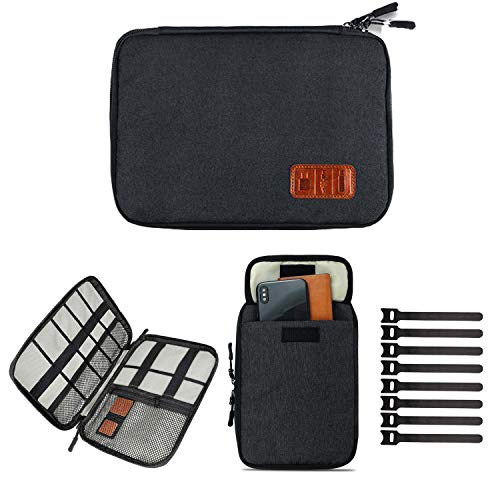 Travel Cable Organizer Bag with 8 Cable Ties
