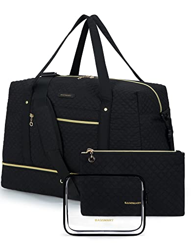 Travel Duffle Bag Set with Shoe Compartment and Makeup Bag