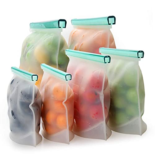  SPLF BPA FREE Reusable Storage Bags, 6 Pack Reusable Gallon Freezer  Bags, Extra Thick Leakproof Silicone and Plastic Free for Marinate Meats,  Cereal, Sandwich, Snack, Travel Items, Home Organization: Home 