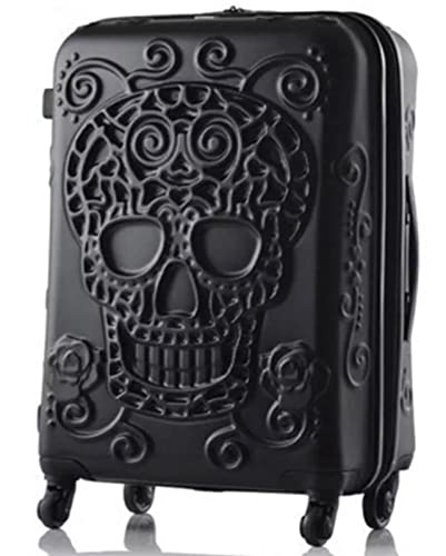 Skull Travel Suitcase Spinner Rolling Luggage Trolley Bag
