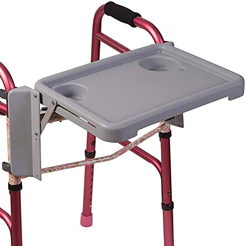 DMI Walker Tray: Rollator and Mobility Accessory with Cup Holders