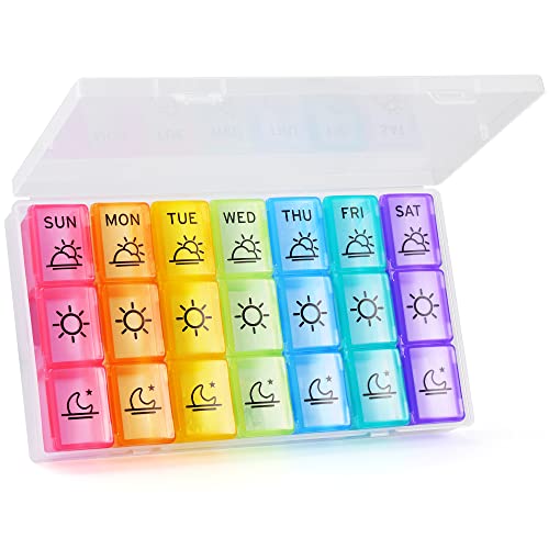 Weekly Pill Organizer with a Clear Storage Box
