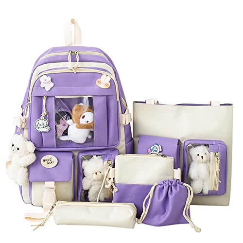 AONUOWE Cute Aesthetic Backpack Set