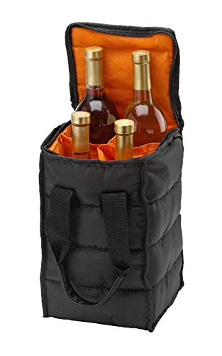 Wine Carrier Tote Bag - 4 Bottle Pockets