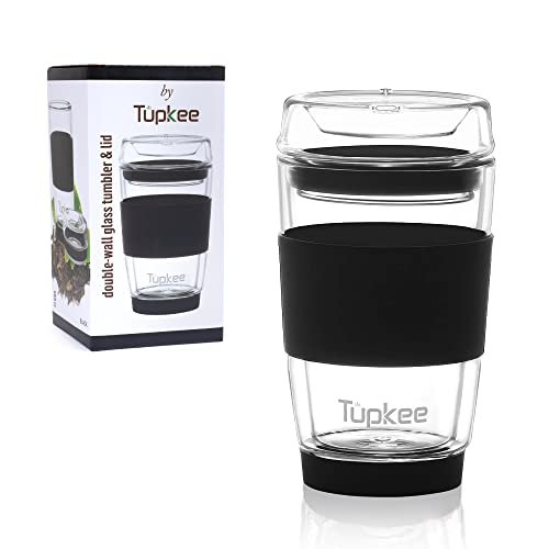 Tupkee Glass Tumbler - 8-Oz Reusable Insulated Travel Mug
