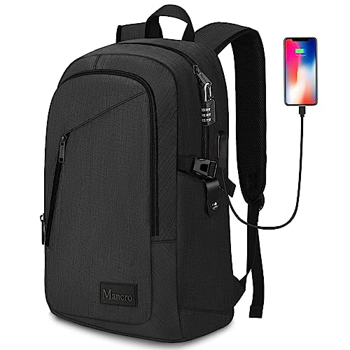 Slim Anti Theft Laptop Backpack with USB Charging Port