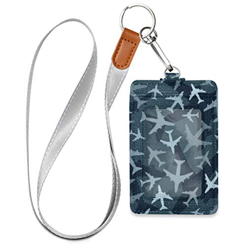 Airplanes Badge Holder with Lanyard and Key Ring