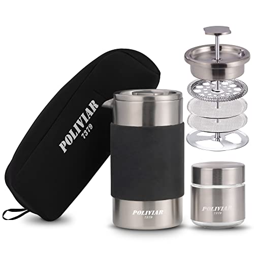 POLIVIAR Portable French Press Coffee Maker