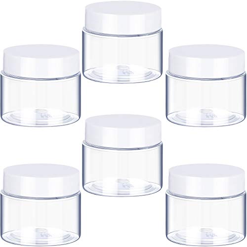 Clear Plastic Cosmetic Container Jars with White Lids