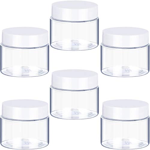 Clear Plastic Cosmetic Container Jars with White Lids