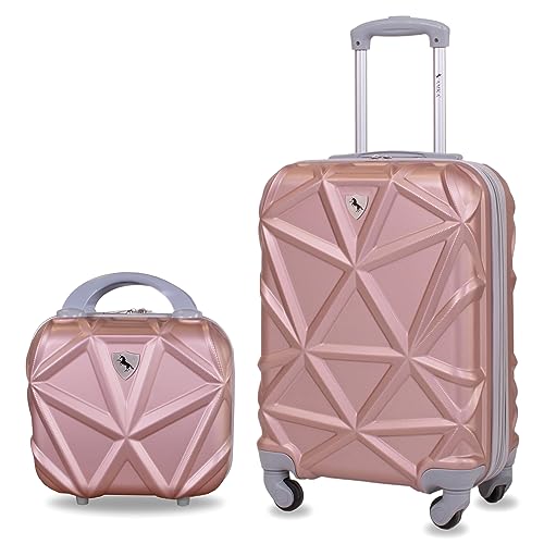 AMKA Gem Hardside Luggage Set, Rose Gold