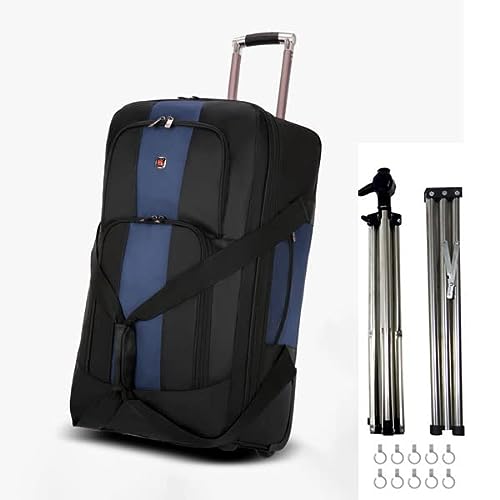 Waterproof Expandable Duffel Bag with Wheel - Blue