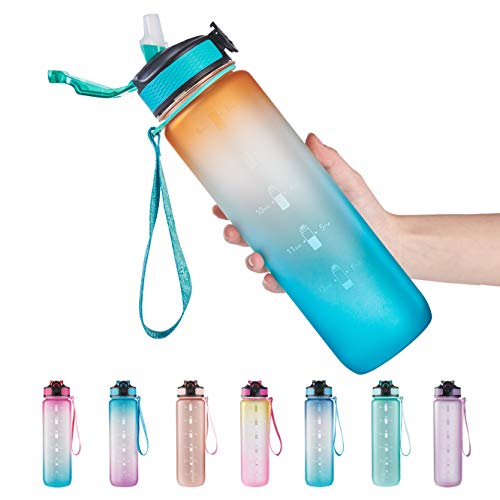 EYQ 32 oz Water Bottle with Time Marker