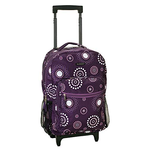 Rockland Rolling Backpack, Purple Pearl, 17-Inch