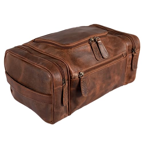 Leather Toiletry Bag for Men and Women