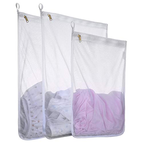 RoomyRoc Mesh Laundry Bag for Delicates (White, 2 Large & 1 Medium)