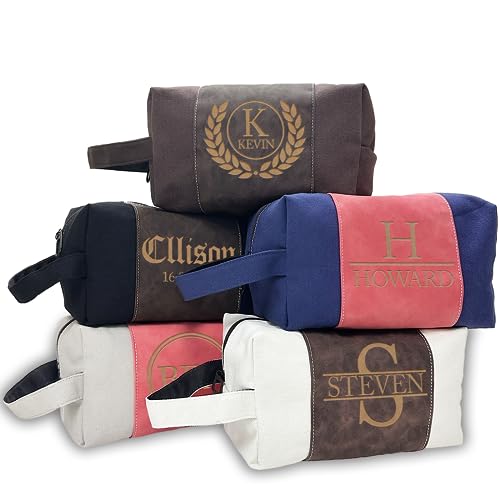 Personalized Toiletry Bag for Men Custom Laser Engraved Travel Organizer Kit