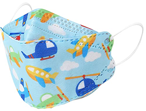 Kids Disposable Face Mask Kf94 Mask for Boys and Girls - Multicolor Cartoon Airplane Mask