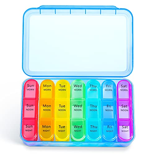 Large weekly pill box for vitamins and medication