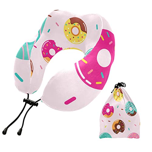 Colorful Happy Donuts Travel Neck Pillow