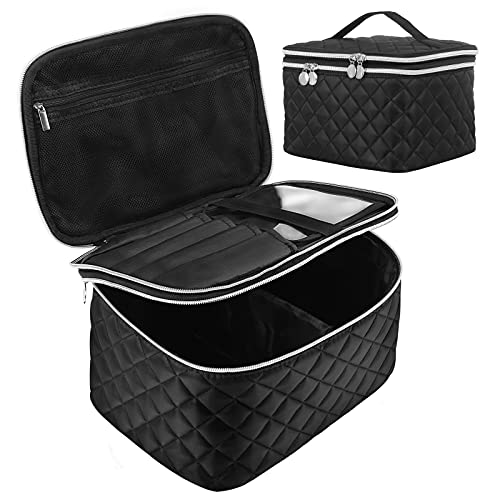 Travel Makeup Bag with Divider Organizer Case