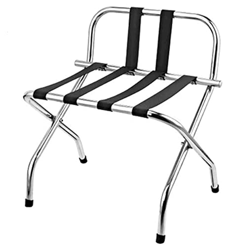 Folding Chrome Stainless Steel Luggage Rack with Back “2-Pack”