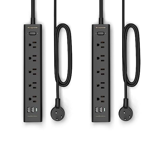 Power Strip Surge Protector with USB Ports - 2 Pack