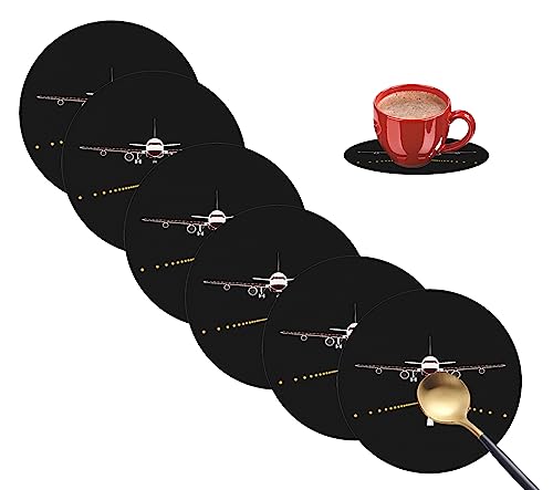 Cute Airplane Leather Coasters for Home Decor Cute Airplane Leather Coasters for Home Decor