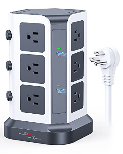 KOOSLA PD Power Strip Tower Surge Protector