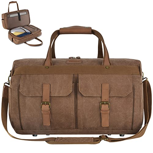 TSA Duffel Bag for Travel, 60L Canvas Duffle Bag for Men