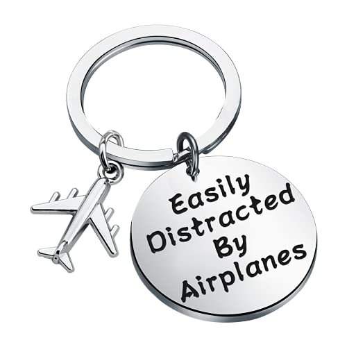 Easily Distracted By Airplanes Keychain