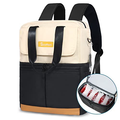 Stylish Backpack Cooler with Double Decker Compartments and Ice Packs