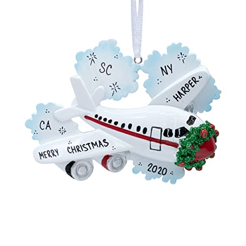 Personalized Jetliner Christmas Ornament