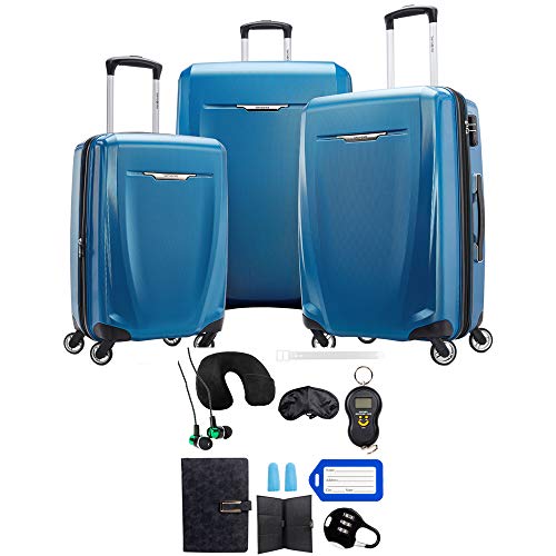 Samsonite Winfield 3 DLX 3 Piece Set with Deco Gear 10 Piece Luggage Accessory Ultimate Travel Bundle