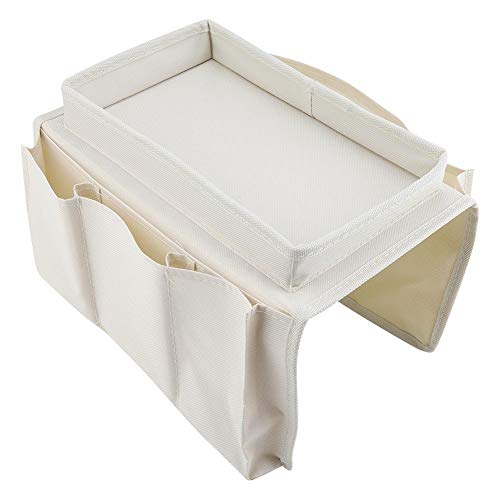 Couch Armrest Caddy Organizer with Cup Holder Tray