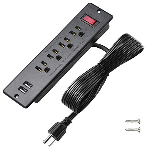 Mountable Recessed Power Strip with USB