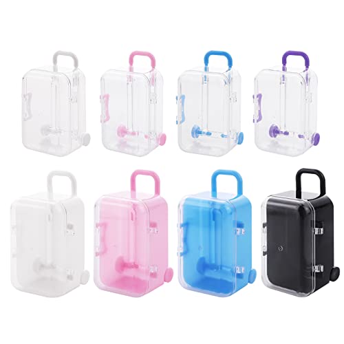 Pack of 8 Mini Suitcase Plastic Tiny Travel Suitcase Mini Suitcase Gift Box