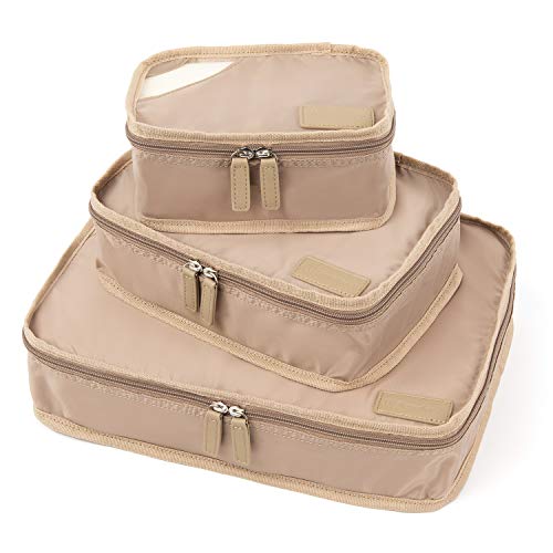 Travelpro Essentials Packing Cubes, Khaki, 3-Pack (S/M/L)