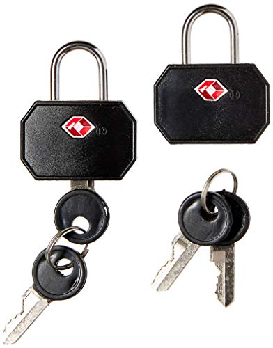 TSA Lock + Mini Padlock for Luggage - 2-Pack, Black