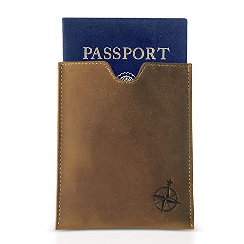 Slim Leather Passport Wallet with RFID Blocking