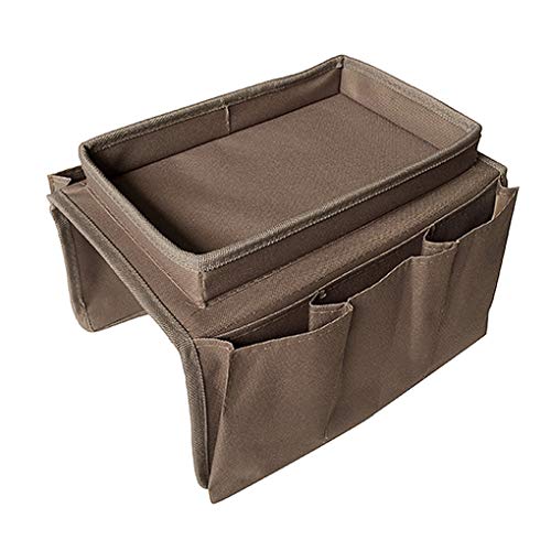 Sofa Armrest Organizer with 6 Pockets and Tray