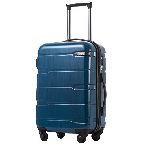 Coolife Luggage Suitcase PC+ABS Spinner with Built-In TSA Lock