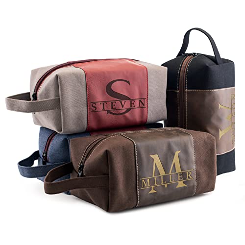 Personalized Leather Toiletry Bag