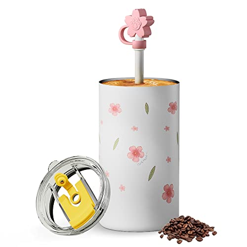 Sweeteek Floral Print Travel Coffee Mug