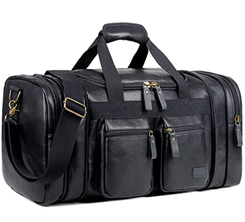 Leather Travel Duffel Weekender Bag