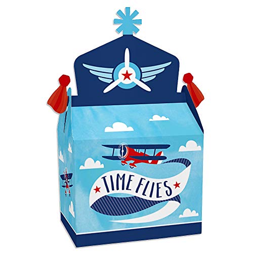 Vintage Plane Party Favor Boxes - Set of 12