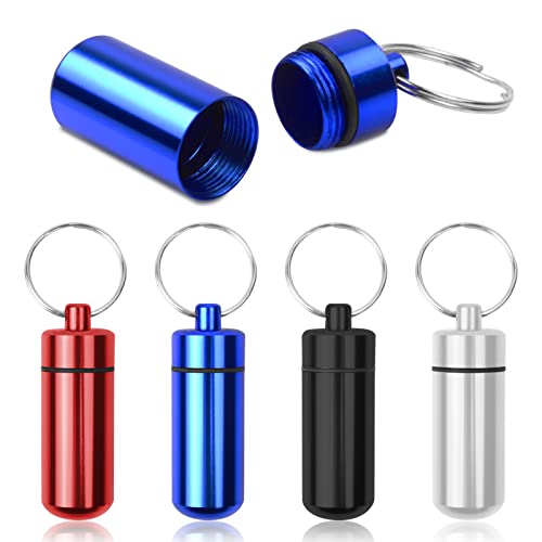Keychain Medication Pill Boxes - Portable 7 Day Vitamin Organizer